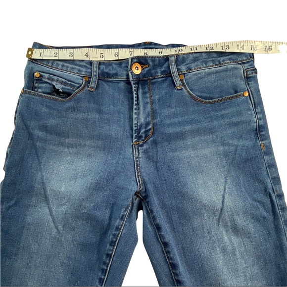 Articles Of Society Distressed Jeans Blue Black Stitch 29x25 raw hem - Picture 8 of 12